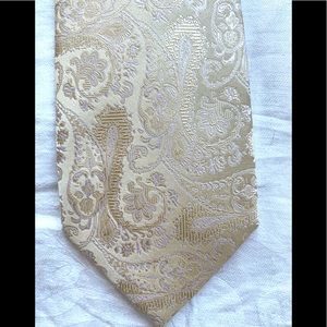 LANDISUN NECKTIE TIE 3.75” PASLEY PALE YELLOW CREAM